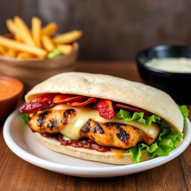 Grilled chicken burger/wrap